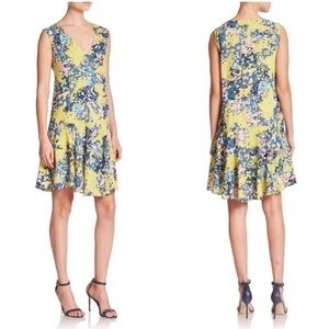 BCBGmaxazria Clea Floral Midi Dress Size  Xs Rayon sleeveless light flowing.